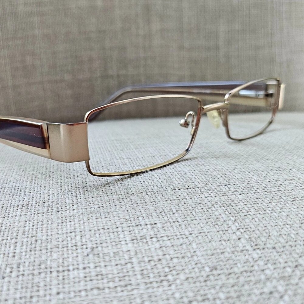 Baron Eyeglasses Frame Brown Gold Tone 5165 54[]17 150 Unisex Glasses Eyewear